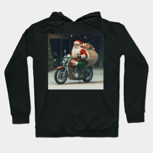 Santa on motorbike Hoodie